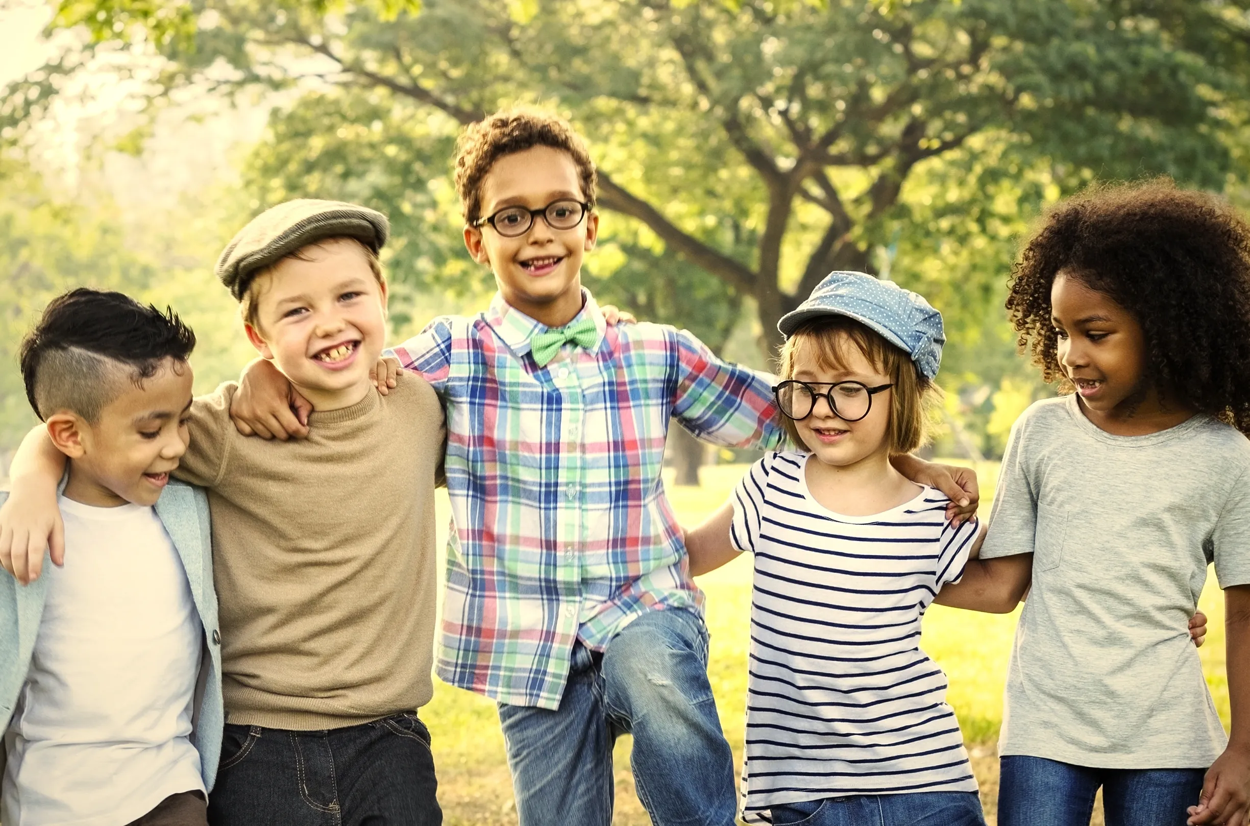 Happy kids in the park